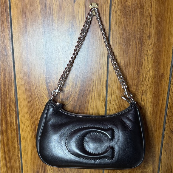 Coach Handbags - Coach Black Quilted Puffy Teri Leather Shoulder Bag Silver Chain